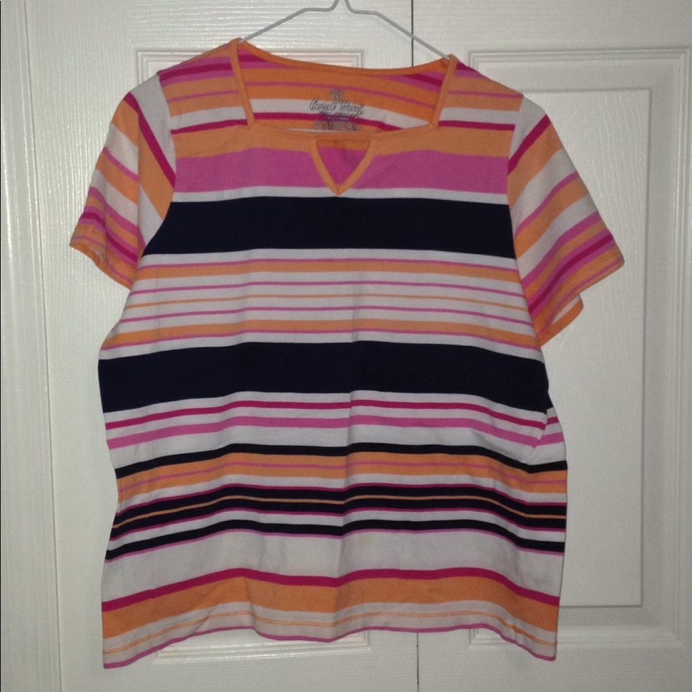 CORAL BAY: a colorful striped shirt.